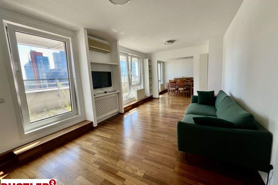 Möblierte Terrassenwohnung im 9. Stock des Mischek Towers - zu vermieten, Wohnung-miete, 1.140,00,€, 1220 Wien 22., Donaustadt