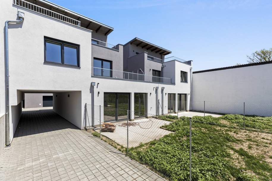 Familiengerechte Einfamilienhäuser komplett in ZIEGEL-Massivbauweise - mit Doppelgarage und schöner Dachterrasse mit Aussicht!, Haus-kauf, 499.000,€, 2320 Bruck an der Leitha