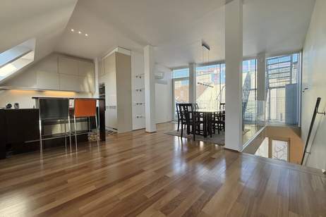 Blick über Wien I 3 Außenflächen I ca. 67 m² beeindruckender Wohn-Essbereich I Stellplätze im Haus verfügbar I, Wohnung-kauf, 1.395.000,€, 1040 Wien 4., Wieden