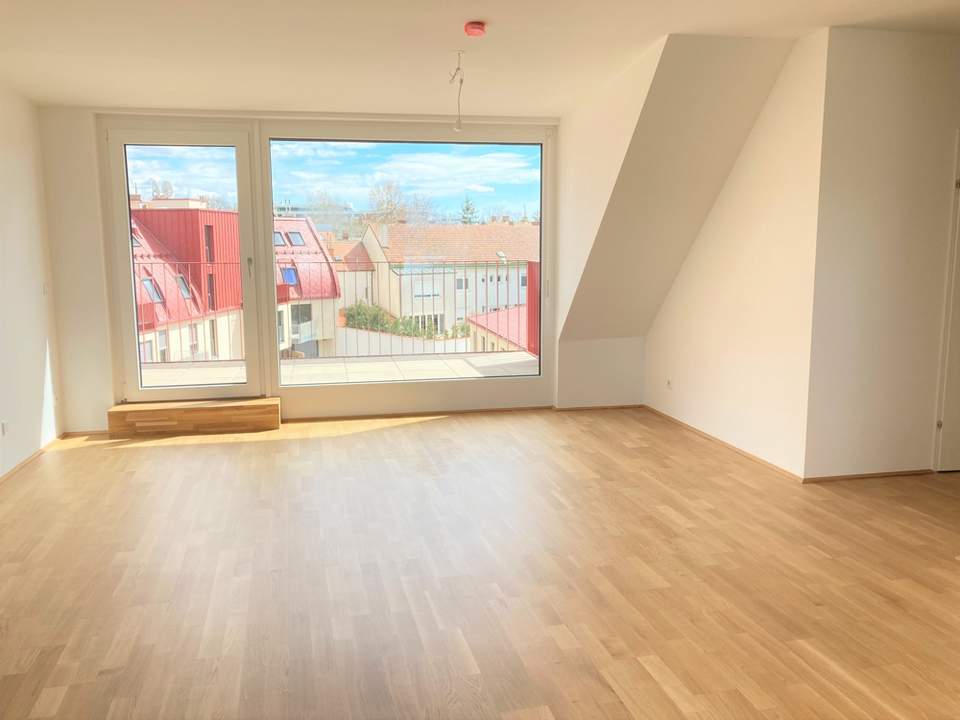 Erstbezug im Herz von Großjedlersdorf! Wunderschöne 3-Zi-Wohnung im DG mit Terrasse *Provisionsfrei*