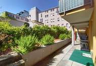 modern, hell, ruhig: 2 Zimmer + Terrasse + Eigengarten hofseitig + Garagenplatz + zentrale Lage in Meidling