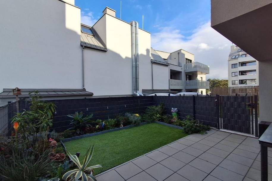 "Moderne Garten-Mietwohnung mit Parkplatz nahe Donauzentrum Garten: ca. 20 m²", Wohnung-miete, 997,00,€, 1220 Wien 22., Donaustadt