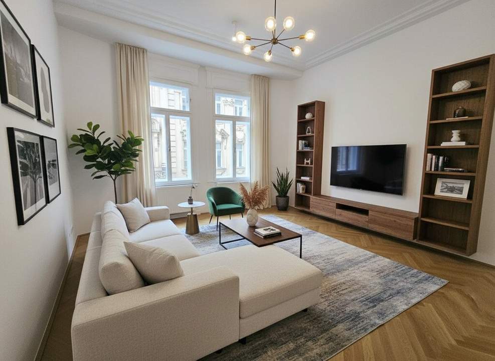 Stilvolle 146 m² Altbauwohnung mit 4 Zimmer + Wohnküche - Fischgrätparkett & Balkon in Bestlage