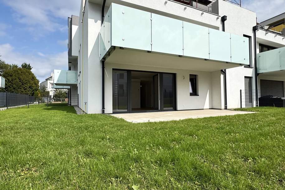 Traumhafte 3 Zimmer Gartenwohnung | Blumengasse - ERSTBEZUG | ca. 23 m² Terrasse &amp; ung.150 m² Eigengarten | zzgl. Tiefgaragenstellplatz | Top D4, Wohnung-legalform.mietkauf, 392.954,€, 2700 Wiener Neustadt(Stadt)
