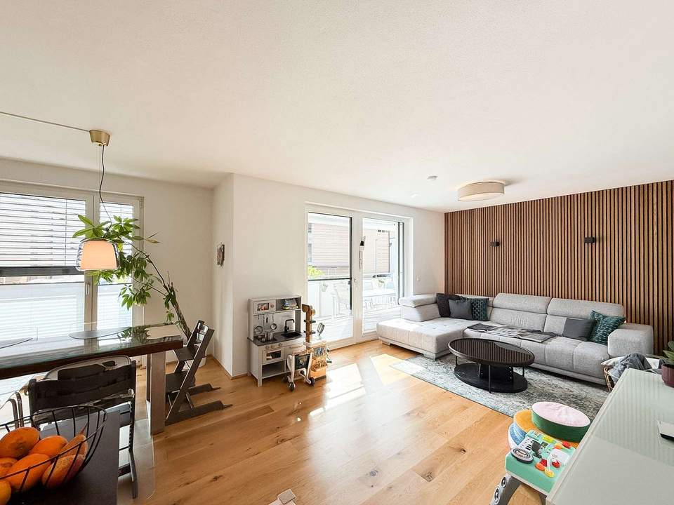 Moderne 4-Zimmer-Wohnung mit Balkon &amp; TG-Stellplatz im Zentrum von Eugendorf | Barrierefrei | WBF übernehmbar