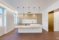 Leben im Alsergrund – Hochwertig sanierte Altbauwohnung mit Terrasse mit Designer-Möblierung und -Küche