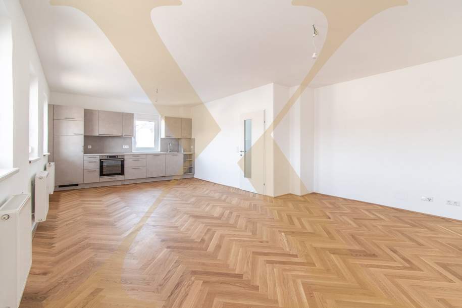 Generalsaniert 2-Zimmer-Altbauwohnung mit voll ausgestatteter Küche und Domblick im Herzen von Linz zu vermieten!, Wohnung-miete, 1.195,87,€, 4020 Linz(Stadt)