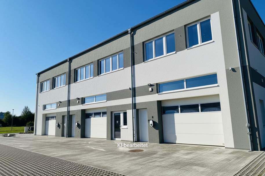 Halle mit extra Lagerfläche und 3 Büros - Erstbezug, technische Top-Ausstattung - PV-Anlage!, Gewerbeobjekt-miete, 2.429,00,€, 2500 Baden