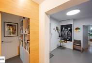 Architektenwohnung in Gersthof – 3 Zimmer im 1. Stock mit eigenem Garten, Terrasse und Loggia, Lift, offener Kamin, hochwertigster Ausstattung
