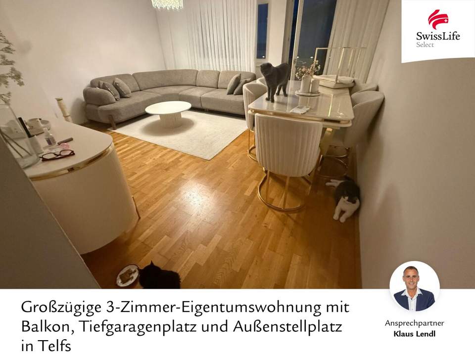 Großzügige 4-Zimmer-Eigentumswohnung mit Balkon, Tiefgaragenplatz und Außenstellplatz in Telfs