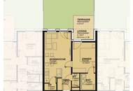 2-Zimmer-Neubauwohnung mit Küche, 68m² Garten, Terrasse und Loggia Außenfläche und Kellerabteil / MAX4 Top 1-03