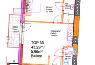 AUGARTEN-NÄHE, DACHGESCHOSS, klimatisierte 43 m2 Neubau mit 6 m2 Balkon, Wohnküche, 1 Zimmer, Duschbad, Parketten, Erstbezug