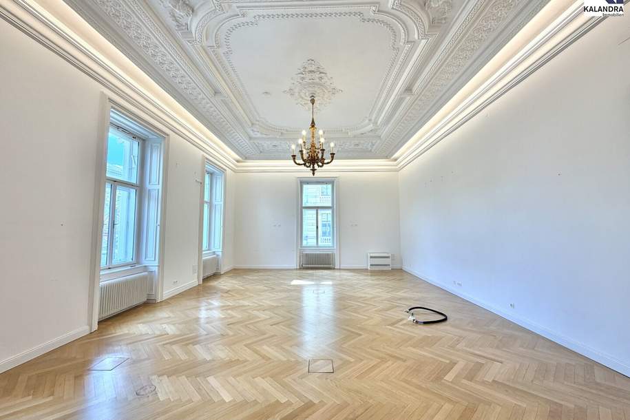 360° TOUR // REPRÄSENTATIVES ALTBAUBÜRO am PARKRING, Gewerbeobjekt-miete, 21.795,00,€, 1010 Wien 1., Innere Stadt