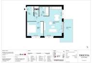 NEUBAU - BAUJAHR 2017- FERNWÄRME ! Top möblierte 2 Zimmer Wohnung mit großem Balkon in Trienna