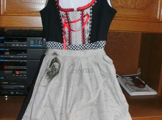 Dirndlkleid Stockerpoint, schwarz/ rot/ Leinen Natur gr.38, Trachten-Kleid gr.38, 75 €, Kleidung & Schmuck-Damenkleidung in 9761 Amberg
