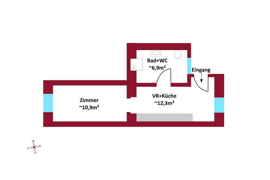 Single-Hit: Erstbezug nach Sanierung, Altbauflair &amp; die U4 direkt ums Eck!, Wohnung-kauf, 165.000,€, 1120 Wien 12., Meidling