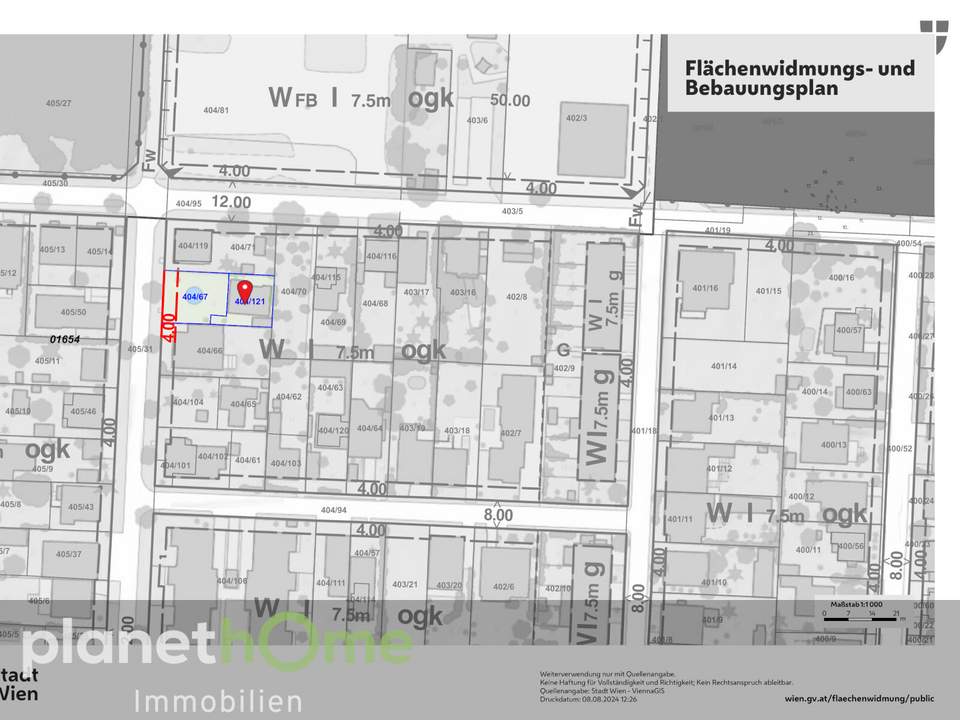 Eigengrund - U2 Seestadt - Bauklasse WI (7,5 m)