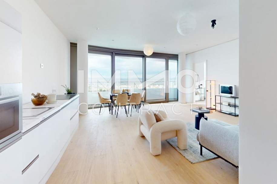 ERSTBEZUG: Doorman, exklusiver Members Club (Gym, Sauna, Pool, Bar), Lounge - Top Ausblick, Wohnung-kauf, 2.330.000,€, 1220 Wien 22., Donaustadt