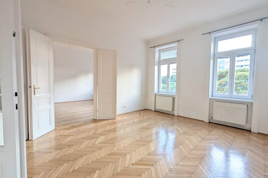 Altbau mit Charakter | 3 Zimmer, Fischgrätparkett und Grünblick am Apollopark, Wohnung-miete, 1.495,00,€, 1070 Wien 7., Neubau