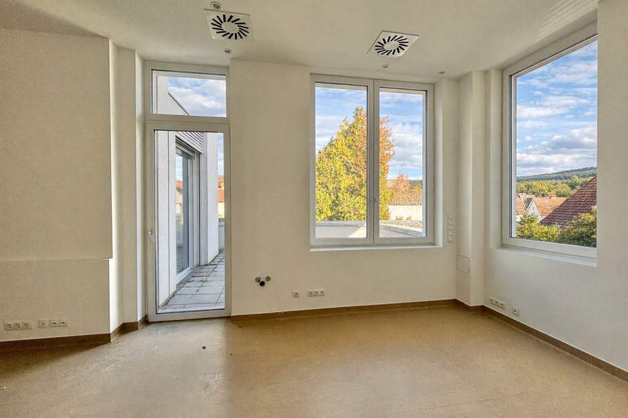 moderne Ordinationsräume mit Blick am Schlossberg | großzügige Außenflächen, Gewerbeobjekt-miete, 1.857,72,€, 2410 Bruck an der Leitha