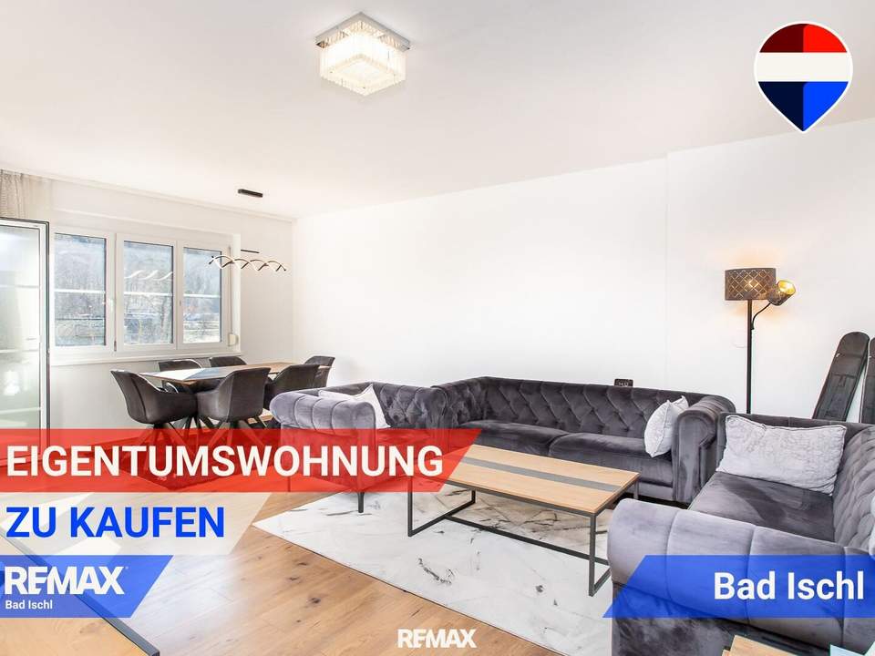Neuer Preis: Sonnige 3-Zimmer-Wohnung mit Grün bzw. Flussblick in Bad Ischl