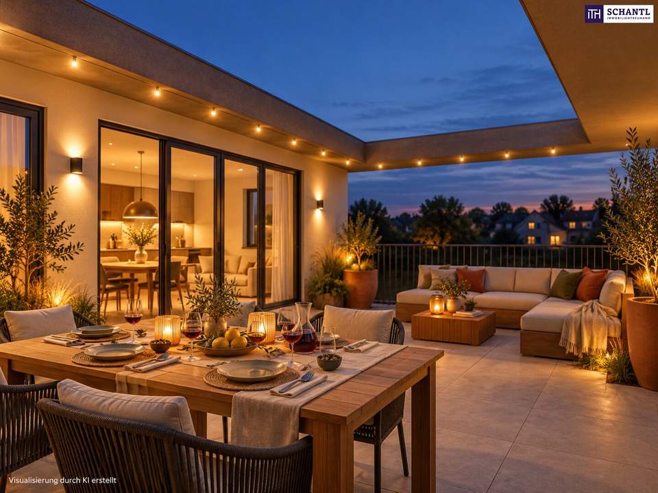 Arbeiten im Penthouse, leben auf der Terrasse