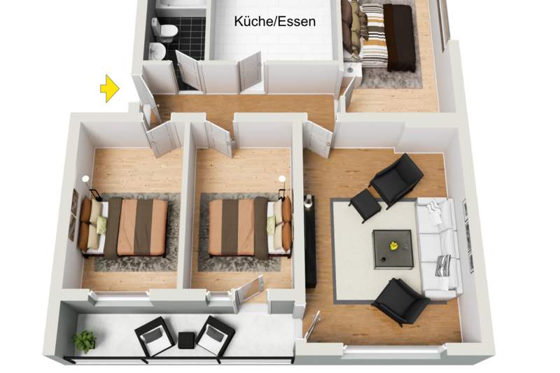 4-Zimmerwohnung mit Balkon im Hochparterre, Wohnung-kauf, 310.000,€, 6176 Innsbruck-Land