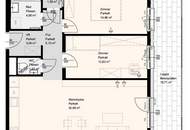 Ich bin 91m2 inklusive Loggia groß und habe Platz für die ganze Familie!