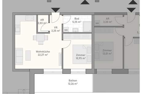 Wohnen im grünen mit Bergblick H1, Wohnung-kauf, 197.800,€, 5152 Salzburg-Umgebung