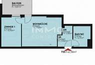 Erstbezug ab 1. Oktober: Helle 2-Zimmerwohnung mit 9,6 m² Balkon – nur 8 Gehminuten zum Donauzentrum