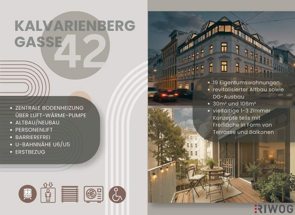 Barrierefreie 2-Zimmerwohnung mit Innenhofbalkon | LUFT-WÄRME-PUMPE