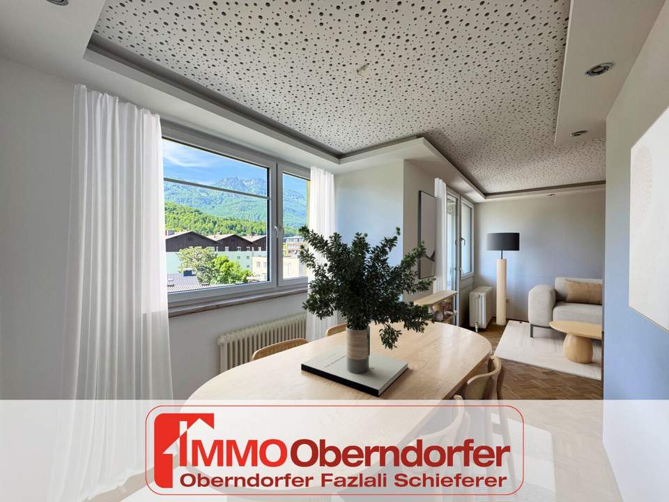 Moderne Drei-Zimmer-Wohnung mit Loggia und Bergblick | JAINZEN