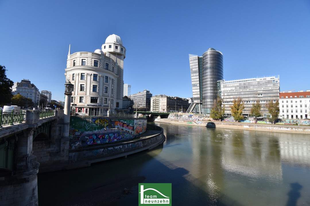 Tolle Familienwohnung in Traumlage: direkt bei der Urania, Wien Mitte und Prater - Donaukanal-Blick. - WOHNTRAUM