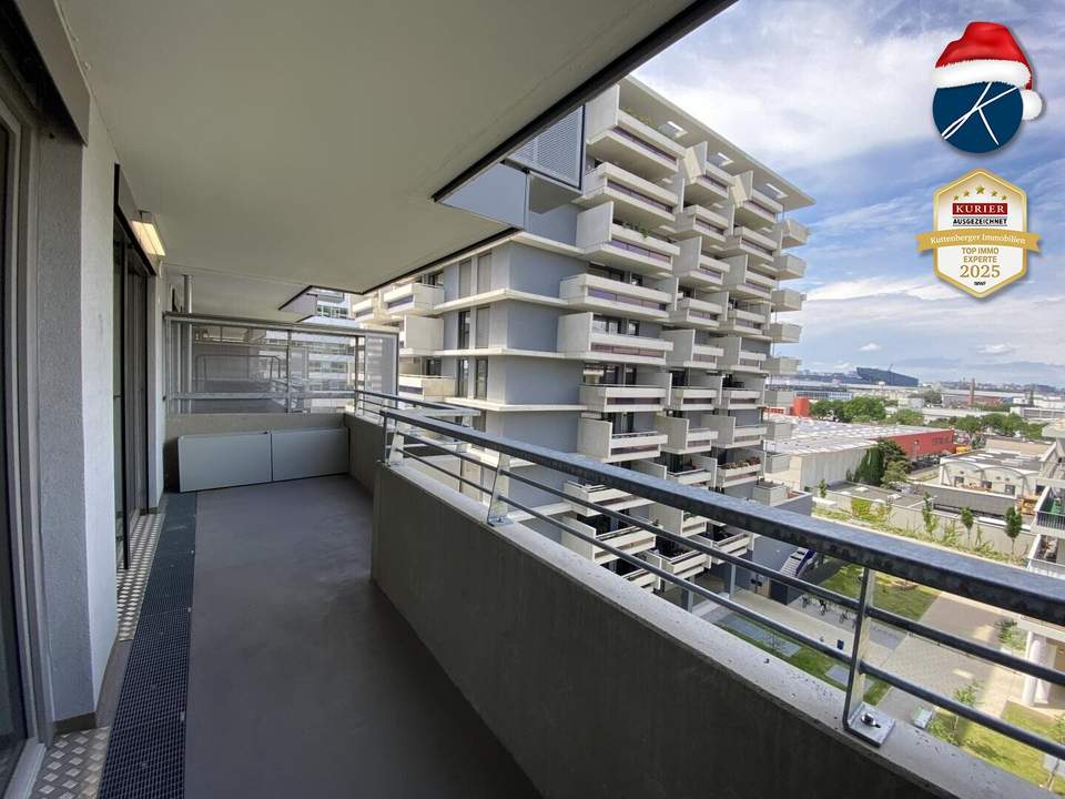 U3 Gasometer: Modern Living mit Balkon + Hippe Umgebung