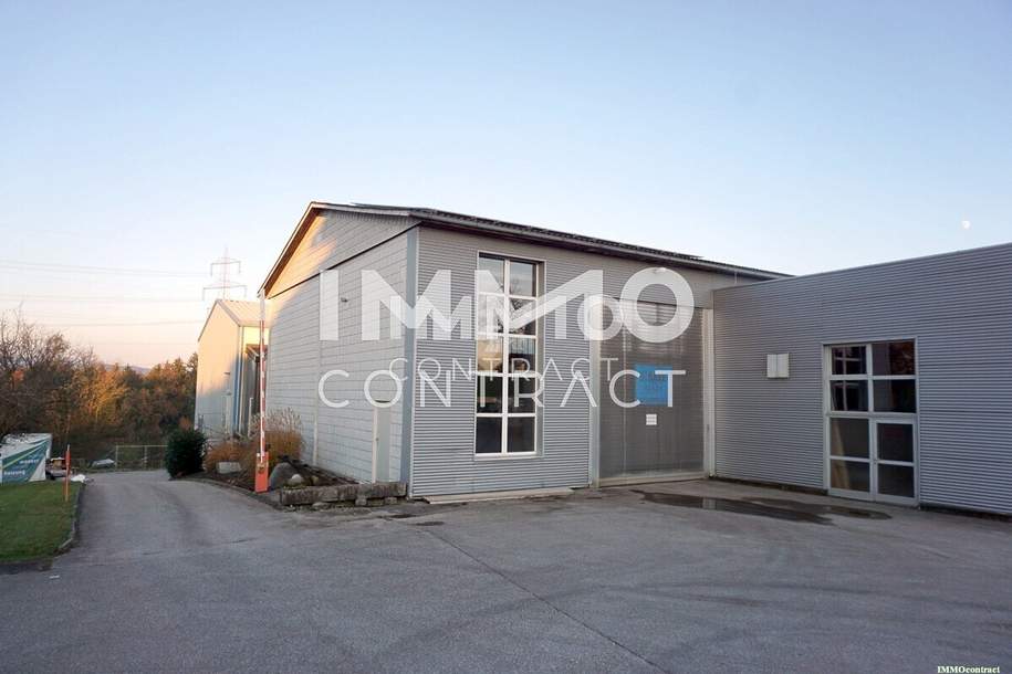 Große Lagerhalle auch beheizbar und Nebentrakt mit 740 m² Nutzfläche (Einfahrtstor 350x470) Industrieboden., Gewerbeobjekt-miete, 2.970,00,€, 3322 Amstetten