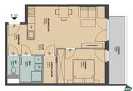 Hofruhelage: Moderne 2-Zimmer Wohnung mit Loggia