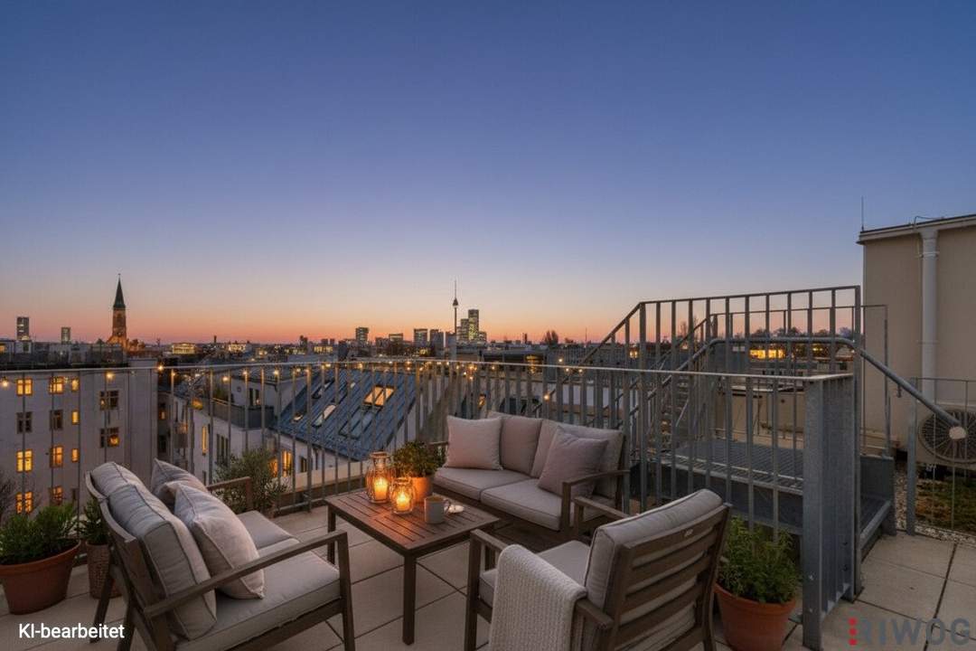 Ein Fernblicke der begeistert | ERSTBEZUG mit DACHTERRASSE | DG-Maisonette Nähe Alte Donau | Teils hofseitig | Fernwärme | TG-Stellplatz optional | Ideal für Anleger oder Eigennutzer | Nachhaltiges Projekt