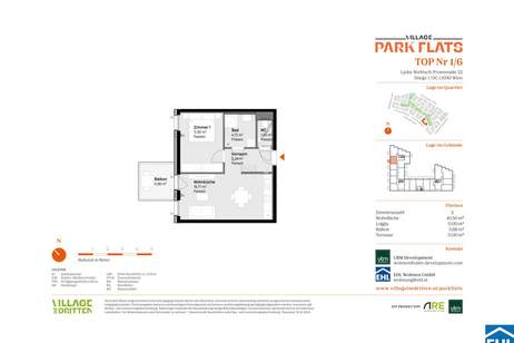 Anlage mit Potenzial: Modernes Wohnen in den PARK FLATS im 3. Bezirk, Wohnung-kauf, 180.000,€, 1030 Wien 3., Landstraße