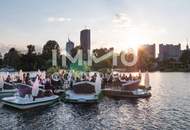 Top-Ausblick über Kaisermühlen, Alte Donau und Neue Donau