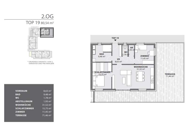 Neubauprojekt: Moderne Penthouse-Eigentumswohnung (80m²) mit großer Terrasse und Lift in Fürstenfeld! Provisionsfrei!
