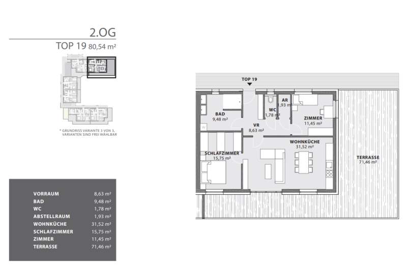 Neubauprojekt: Moderne Penthouse-Eigentumswohnung (80m²) mit großer Terrasse und Lift in Fürstenfeld! Provisionsfrei!, Wohnung-kauf, 346.021,€, 8280 Hartberg-Fürstenfeld