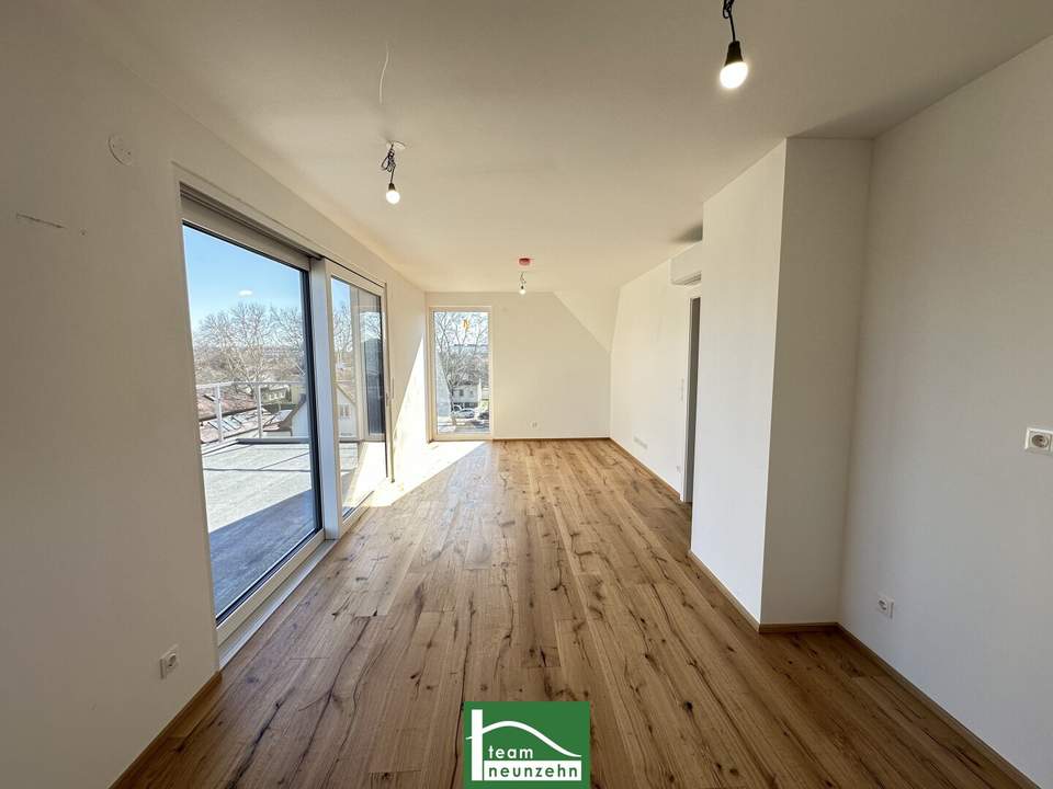 Gotthelf Living - Klimatisierte Erstbezugs-Dachgeschosswohnung nahe U2 Aspernstraße mit großer Terrasse und Schrankraum - PROVISIONSFREI! Lift bis in die Wohnung! - JETZT ZUSCHLAGEN