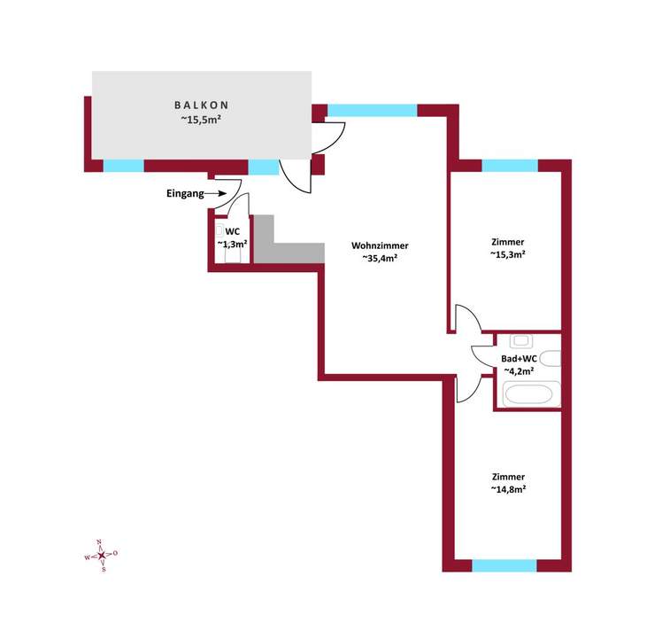 Ersbezug nach Neubau: 15m2 großer Balkon ohne direkten Gegenüber I Sonderwünsche / Raumgestaltung in aktueller Bauphase noch möglich I