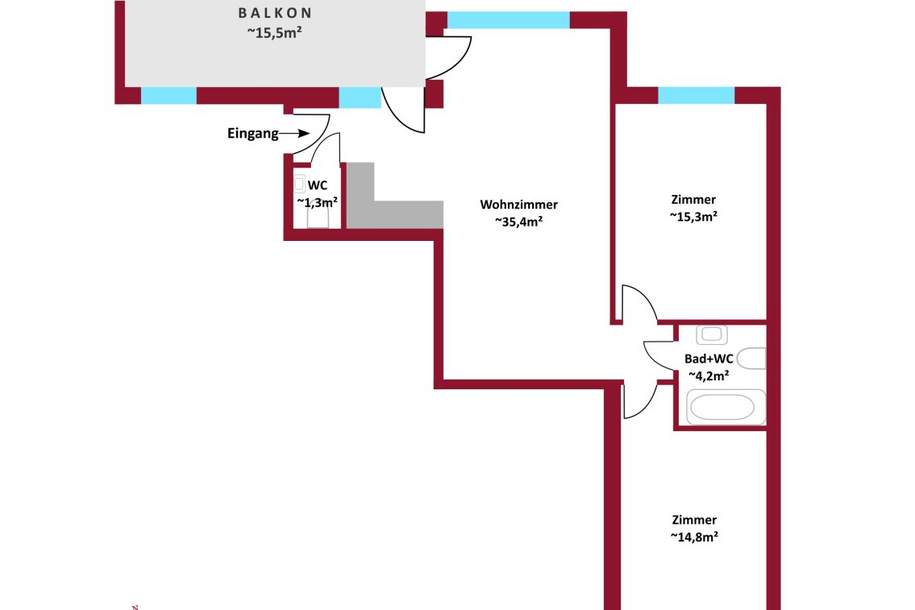 Ersbezug nach Neubau: 15m2 großer Balkon ohne direkten Gegenüber I Sonderwünsche / Raumgestaltung in aktueller Bauphase noch möglich I, Wohnung-kauf, 494.000,€, 1100 Wien 10., Favoriten