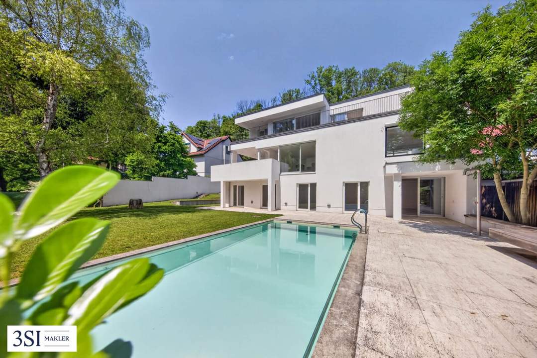 Sieveringer Wohnqualität: Villa mit Pool, Garten und viel Privatsphäre