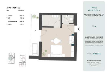 Renditeobjekt mit 5% * - Exklusive, moderne 1-Zimmer Ferienimmobilie! Velden am Wörther See! Provisionsfrei!, Wohnung-kauf, 159.174,€, 9220 Villach Land