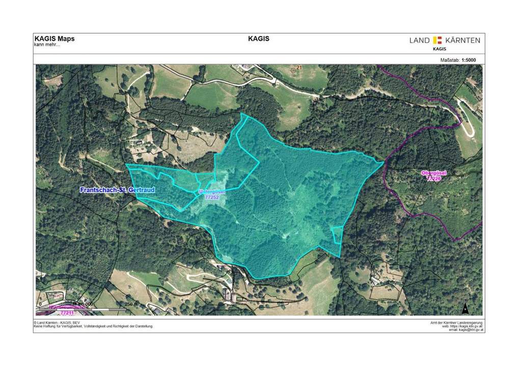 Zusammenhängende, ca. 17,3 ha große Waldfläche in Untergösel