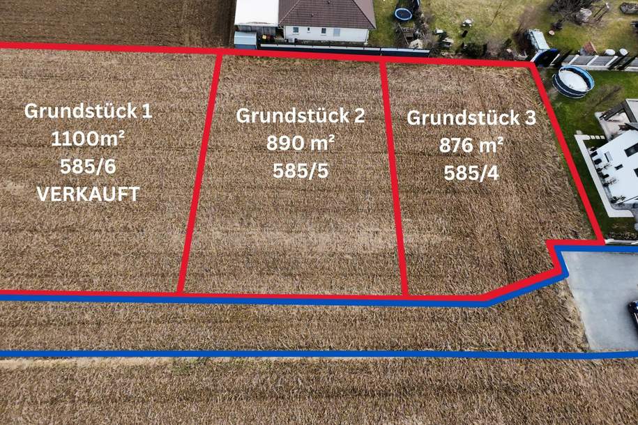 Grundstück Nr 3 mit 876 m² in Top-Lage - Gralla bei Leibnitz zu verkaufen, Grund und Boden-kauf, 156.900,€, 8430 Leibnitz