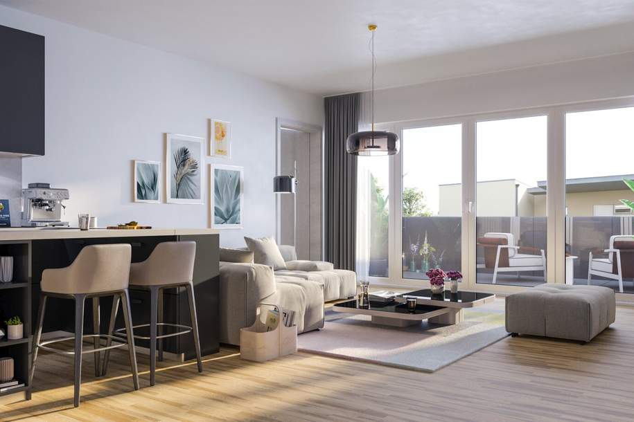 HAUSGEFÜHL - 4 Zimmer MAISONETTE - GARTEN - TERRASSE - BALKON - Garantierte Fertigstellung JUNI 2027 - PROVISIONSFREI!!!, Wohnung-kauf, 416.266,€, 8041 Graz(Stadt)