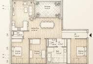 GRAZ - Gries: 124m² große 4-5 Zimmer-Wohnung + 15m² große Terrasse im 5.OG - Nähe Augarten - Zentral - Honorarfrei